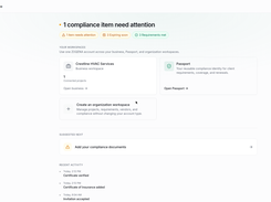 ZOQENA vendor compliance software — home compliance overview