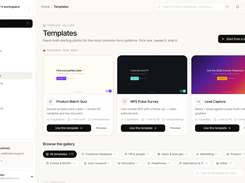 Template gallery — 133 templates across 11 categories with live previews