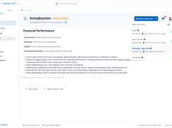 Manage multiple documentation products and their versions from one place. Create new products, publish documentation, switch between versions, and access editing and configuration controls.