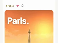 Zup compose screen with a caption, post image, polish control, and social network selectors.